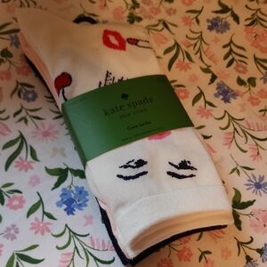 kate spade White and Black Crew Socks